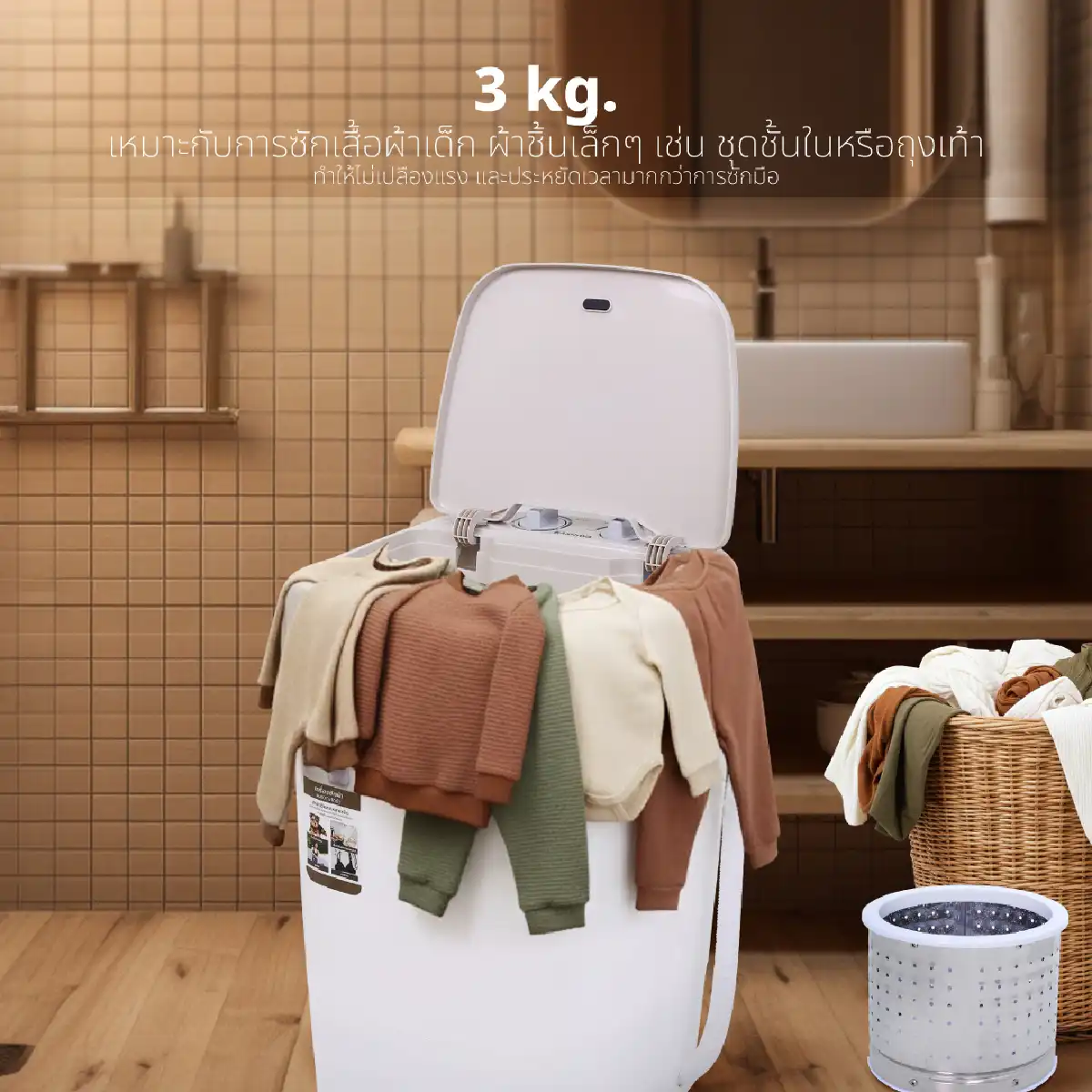เครื่องซักผ้าถังเดี่ยว 2 in 1 ขนาด 3 กิโลกรัม | รุ่น XPB30 - Image 13